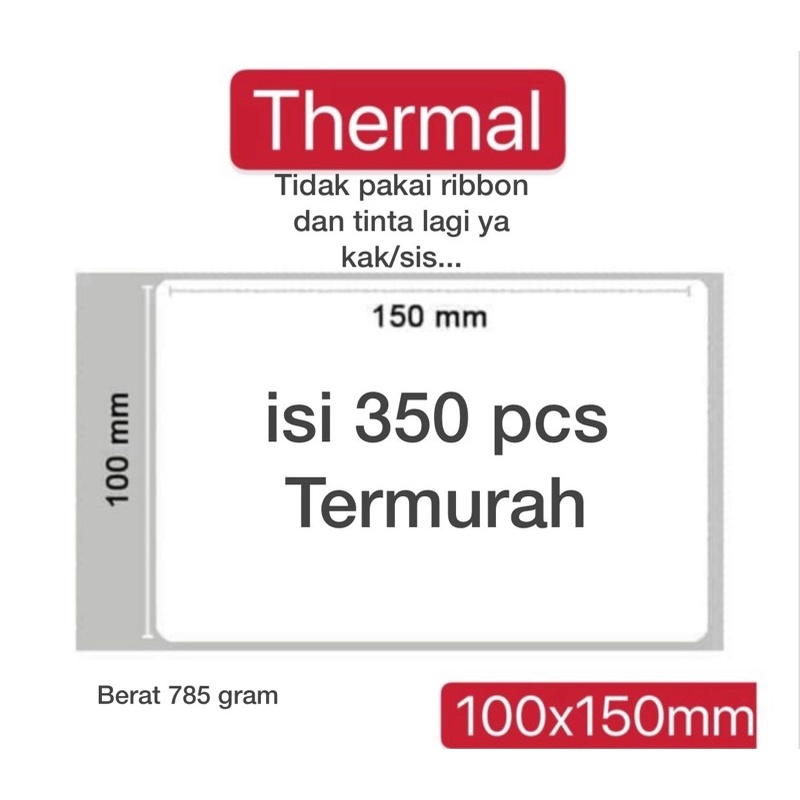 

Sy KERTAS THERMAL THERMAL STRUK 100x150mm isi 350/isi 500 TERMURAH