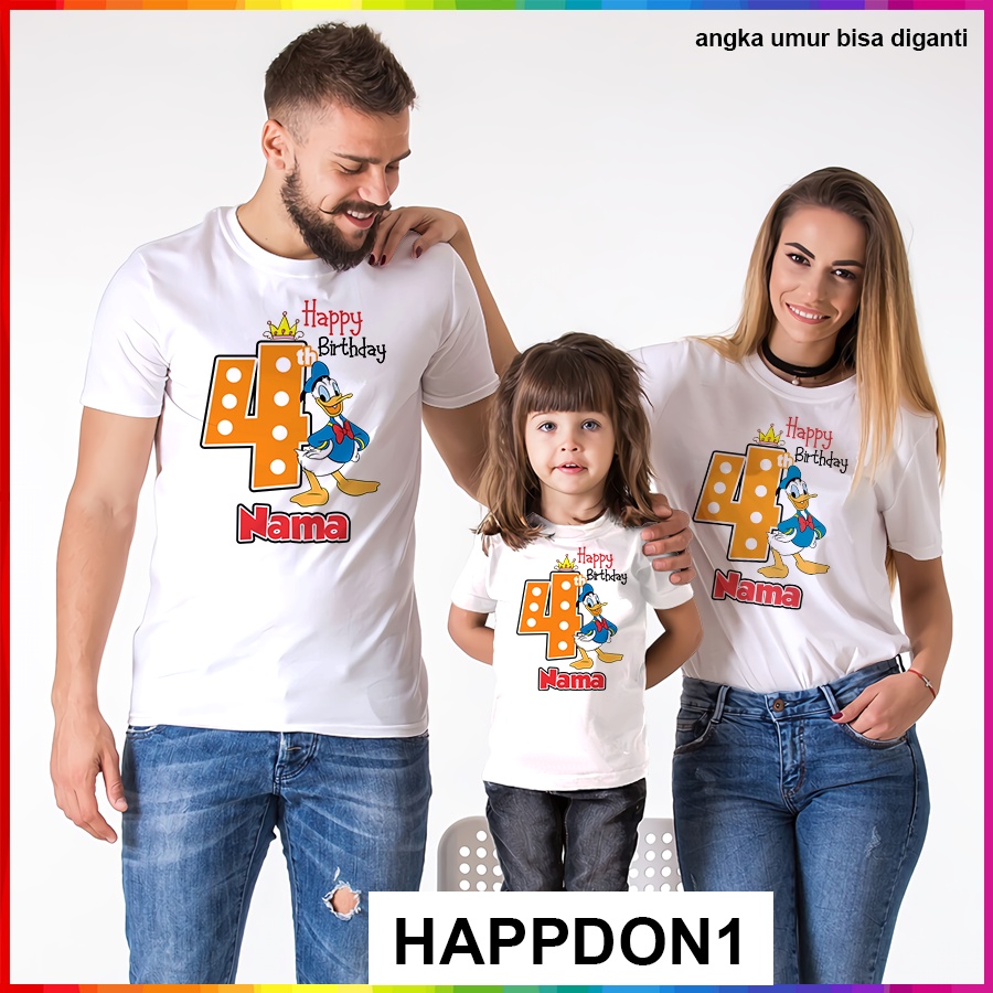 Baju Kaos ANAK DAN DEWASA DONALD DUCK COUPLE (FREE NAMA)