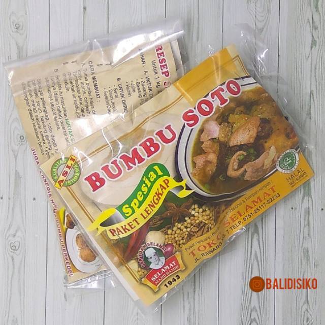 

Bumbu Soto Padang Paket Lengkap 100 gr