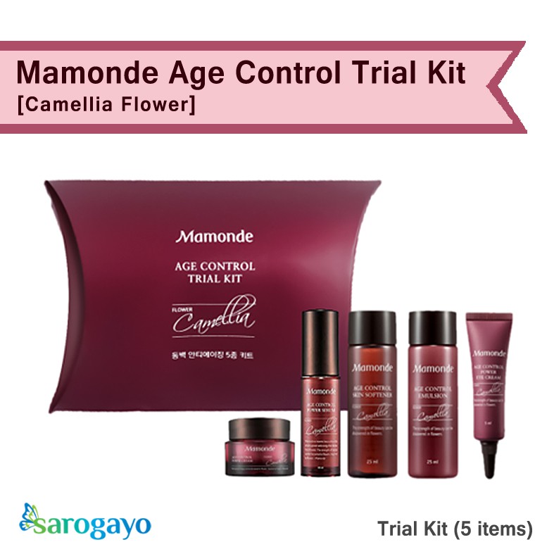 [sarogayo] READY STOCK Mamonde Age Control Camellia Flower Trial Kit Anti Aging (5 Items)