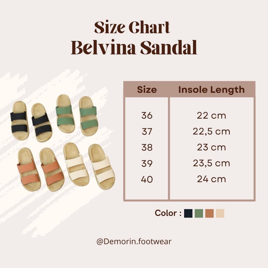 Belvina Sandal Selop Casual Wanita Slip On - Demorin