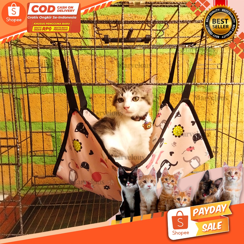 Ayunan kucing motif polos  / cat hammock / ayunan kandang kucing kuat