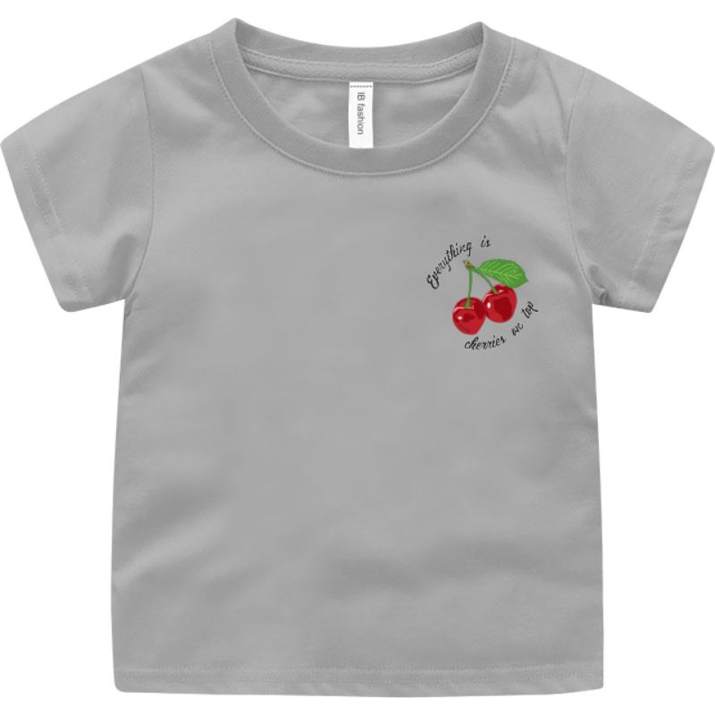 Baju Kaos anak Unisex Anak Laki laki Dan perempuan Cherry Baju Oblong Anak T shirt Ank cewek