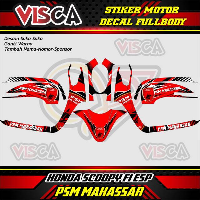 Decal Honda Scoopy Fi Esp Motif Psm Makassar Full Body Stiker