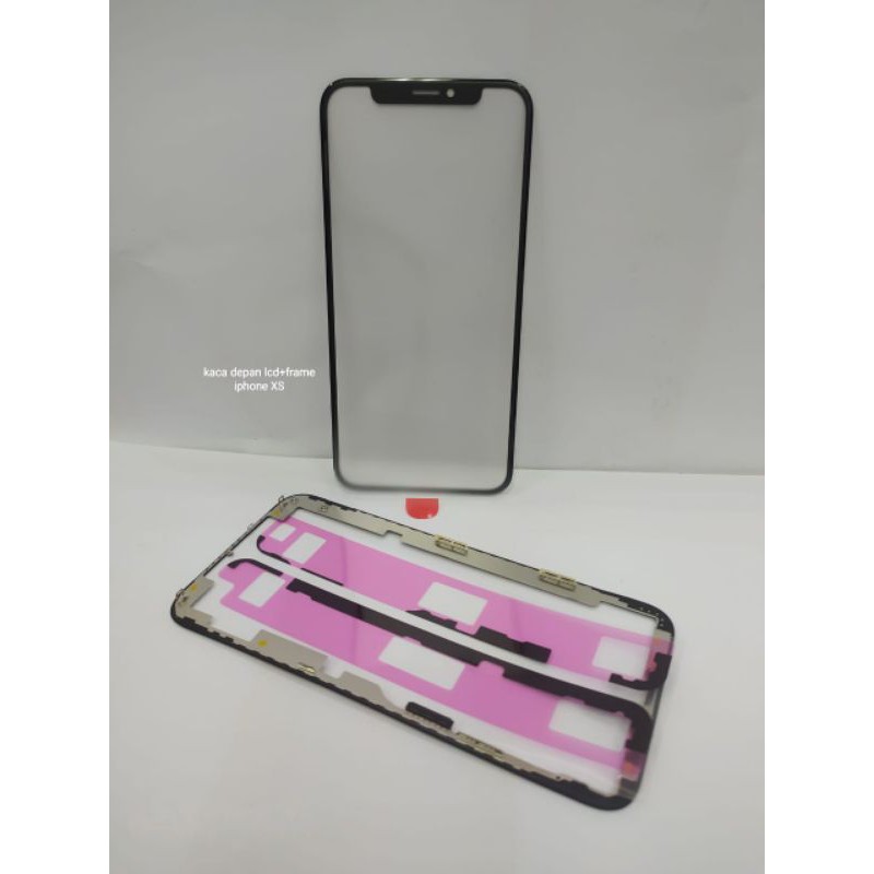 kaca lcd kaca depan gorilla gllas + frame iPhone xs