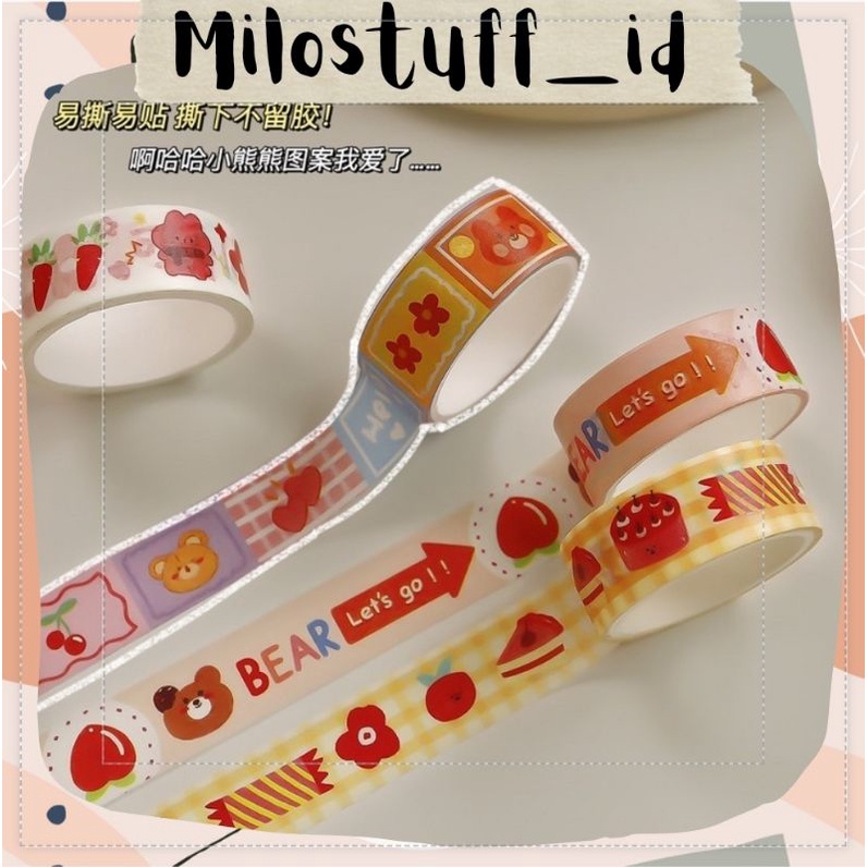 

Washitape Motif Party Bear Masking Tape Selotip Untuk Jurnal Planner Scrapbook