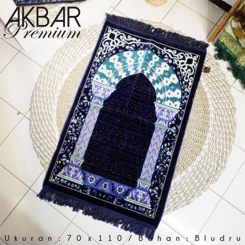 Sajadah turki tebal beludru Premium motif rawdah sajadah bulu halus sajadah dewasa ukuran 70×110 cm