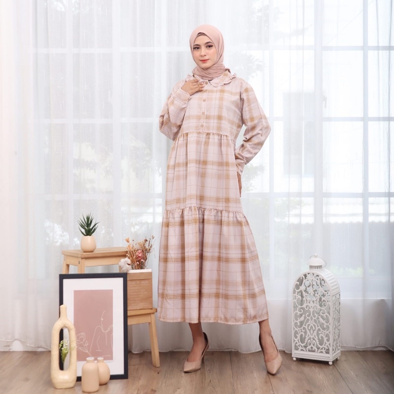 MIDI DRESS HANHAN JUMBO XXL KOTAK KANCING BUSUI BUMIL BIGSIZE GROSIR MUSLIM TINGKAT MURAH
