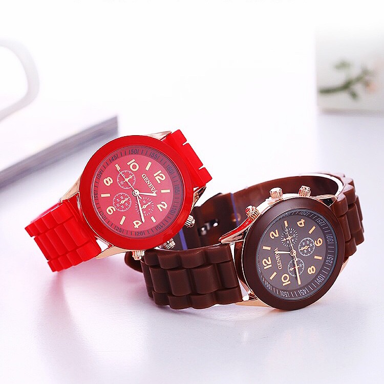 [COD✅] Jam tangan wanita fashion karet Geneva 259 Unisex watch rubber  harga grosir   S1146