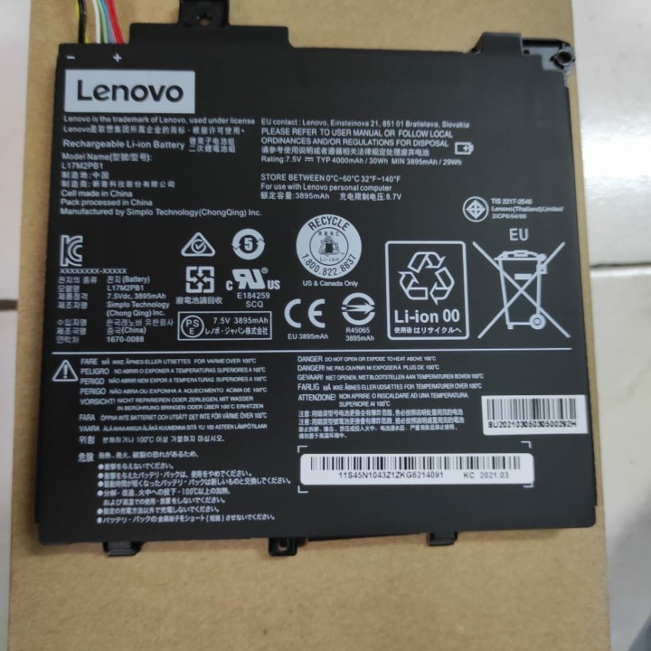 Baterai Lenovo V330-14ikb V530-15IKB E43-80 L17L2PB1 L17M2PB1