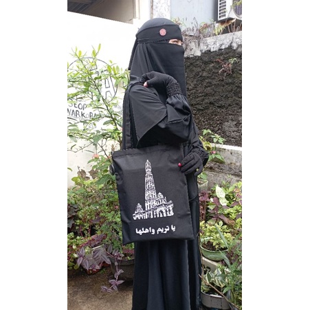 Totebag kanvas Masjid Muhdhor Tarim bonus Ganci