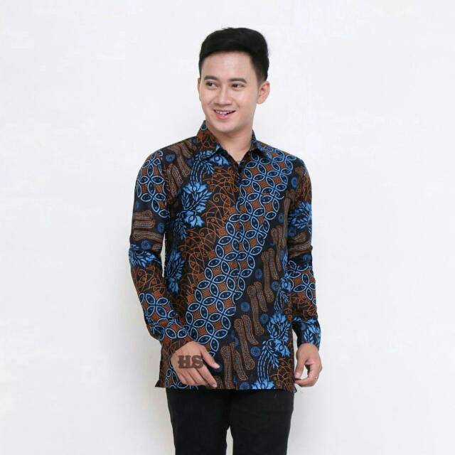 KEMEJA BATIK PRIA LENGAN PANJANG SIZE M L XL XXL  BSWART BatiK HRB026 Kenongo Hem Panjang Padi