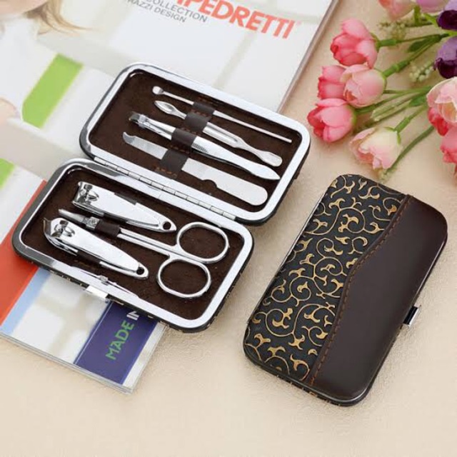 Gunting Kuku Set Isi 7 menicure pedicure set 7IN1 Dompet Meni Pedi Set alat menicure pedicure set lengkap