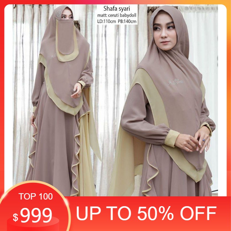 MP SHAFA SYARI/gamis syar'i plus cadar/gamis set Khimar/gamis plus kerudung/gamis plus cadar