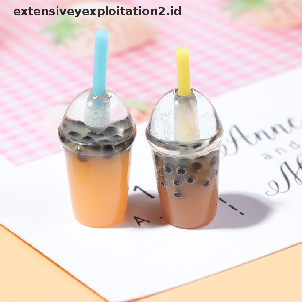 5pcs / set Mainan Miniatur Gelas Pearl Milk Tea Skala 1: 12 Untuk Aksesoris Rumah Boneka