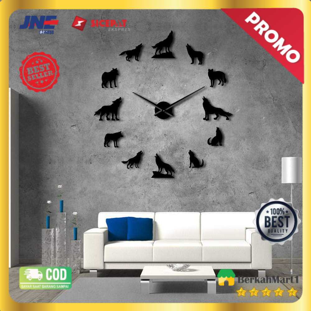 Jam Dinding Besar DIY Giant Clock 120cm Wolf DIY-219