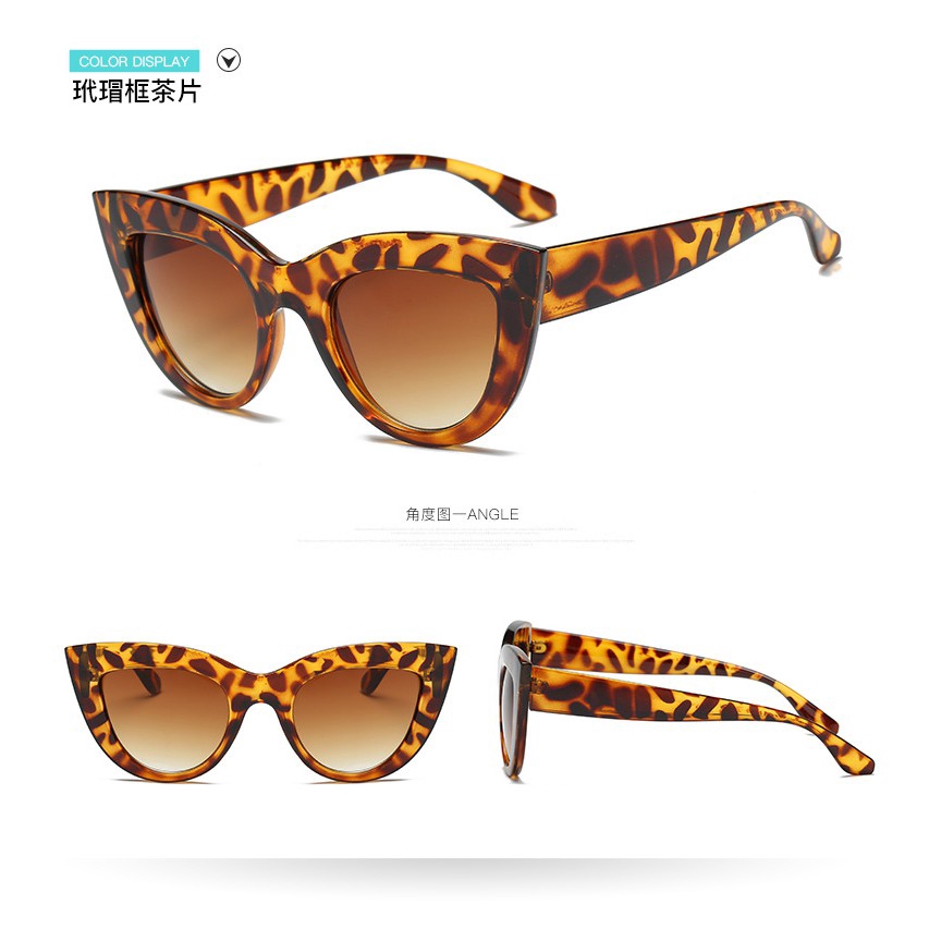 (YUZHU) Gaya Barat Retro Cat Eye INS Mode Oval Sunglasses Wanita Klasik Anti UV400