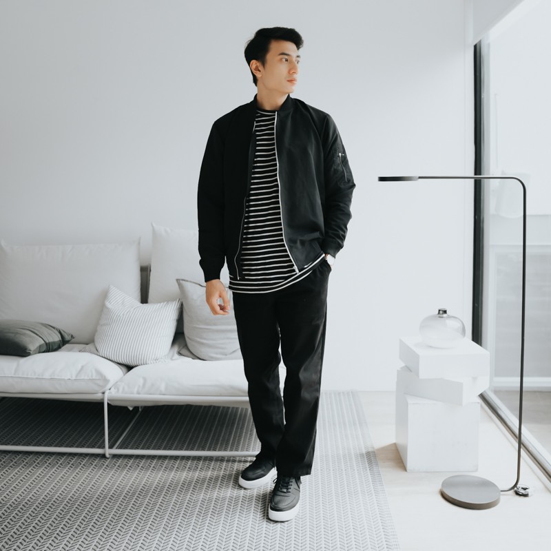 Radwah Man - Bomber Jacket Black - Jaket Pria