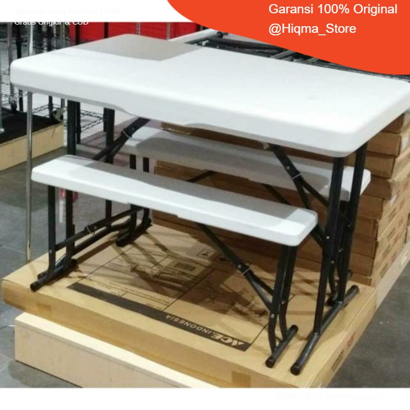 Set Meja dan  Bangku Lipat Krisbow / meja taman / meja Outdoor / meja piknik / Meja Lipat / Kursi Li
