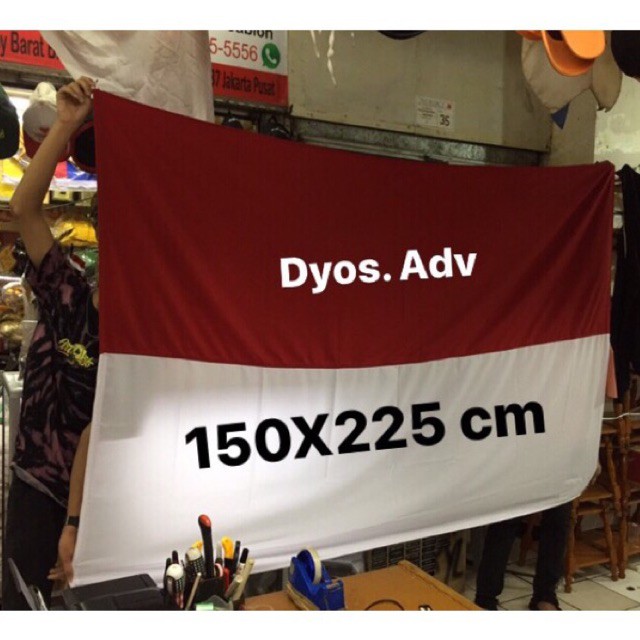 Bendera upacara merah putih sanwos bendera merah putih bahan katun sanwos 150x225