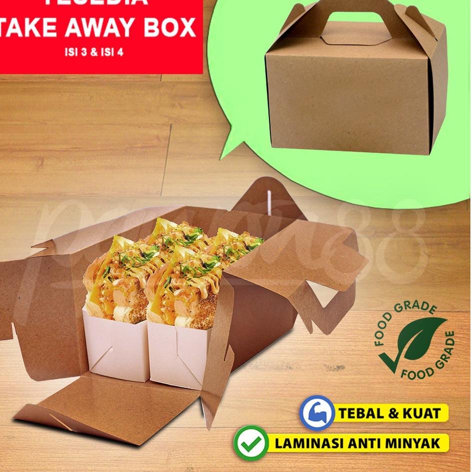 

Kekinian Kotak Box Dus Roti Bakar KRAFT COKLAT -100 Pcs ✔