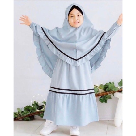 Baju Gamis Anak Perempuan Muslim Terbaru 2021 2022 Model Baju Pesta Anak Wanita kekinian Bahan Moscrepe Baju Gamis Anak Perempuan Usia 5 Tahun 6 Tahun 7 Tahun Dan 8 Tahun