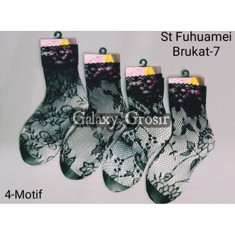 [12pcs] Kaos kaki krawang diatasmatakaki warna coklat dan hitam harga grosir