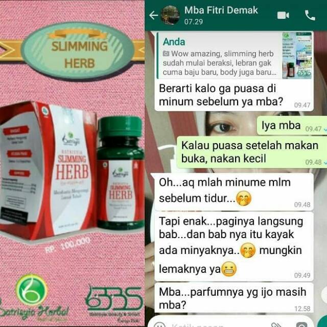 Slimming herbal batrisyia Pelangsing alami aman solusi perut buncit membakar lemak menurunkan BB