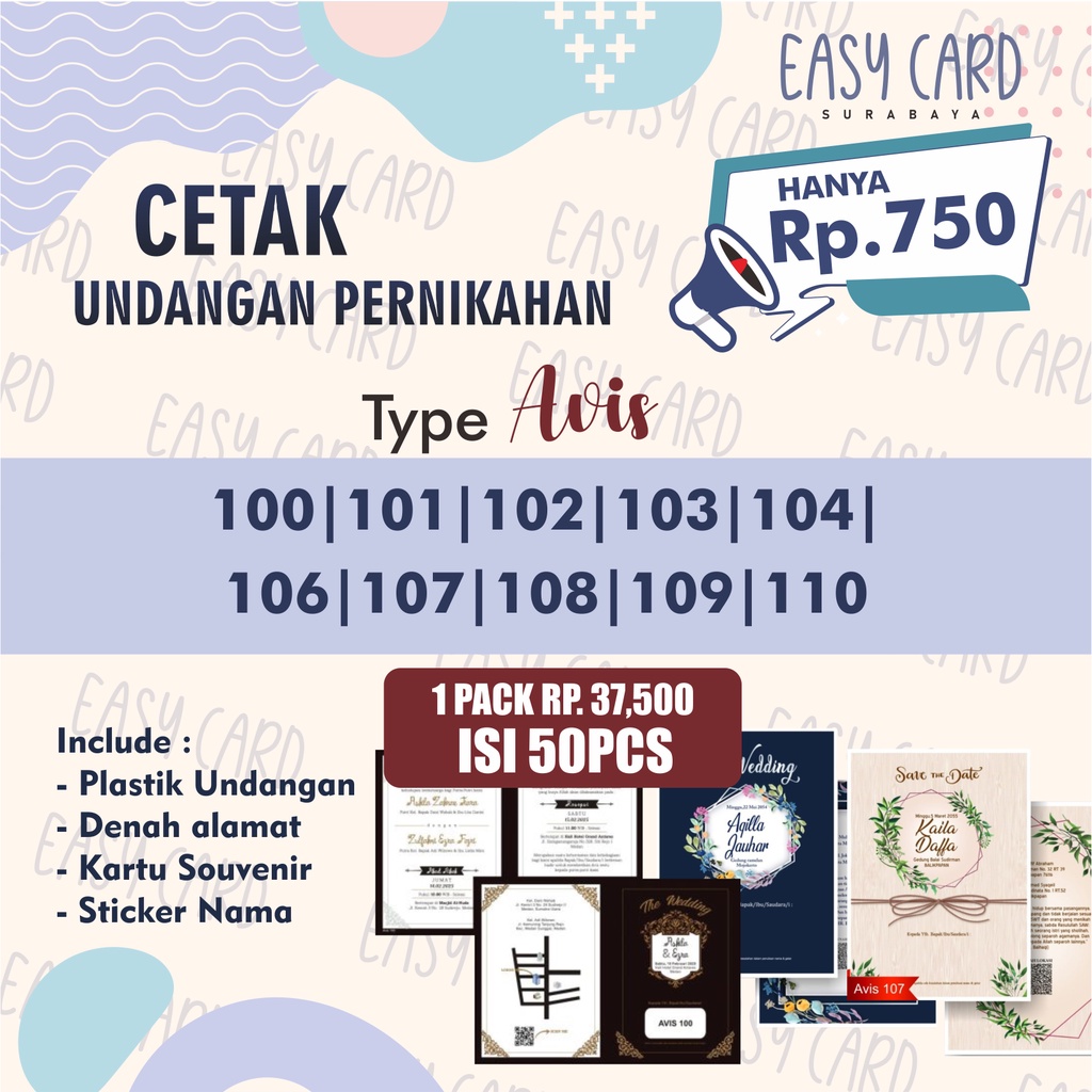 

CETAK UNDANGAN PERNIKAHAN | HARGA TERJANGKAU (Type Avis)