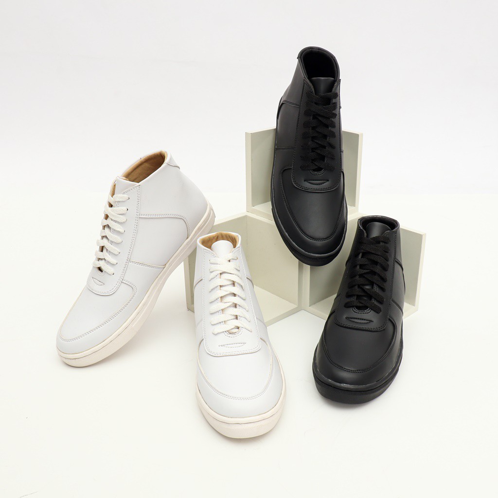 Russel Black | Sneakers Putih Pria Casual Sepatu Cowok Laki Polos Ori Keren Lokal | FORIND x Jack