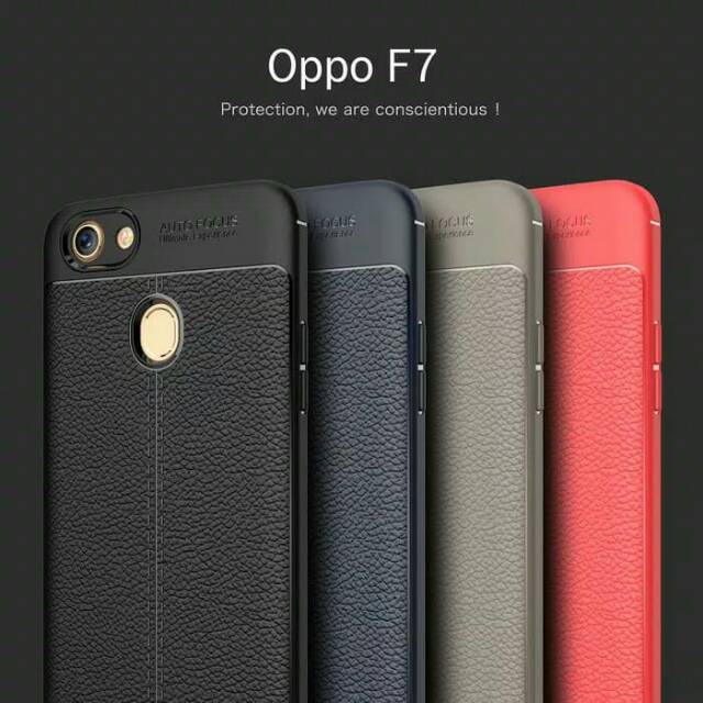 Oppo f7 softcase pelindung hp autofocus leather case casing bumper