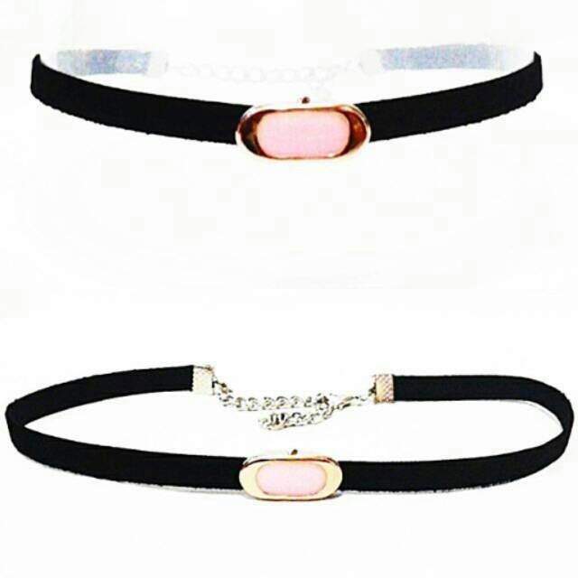 Soft Pink Capsule Luxury Black Thin Velvet Choker Necklace | Kalung Handmade Premium Collection