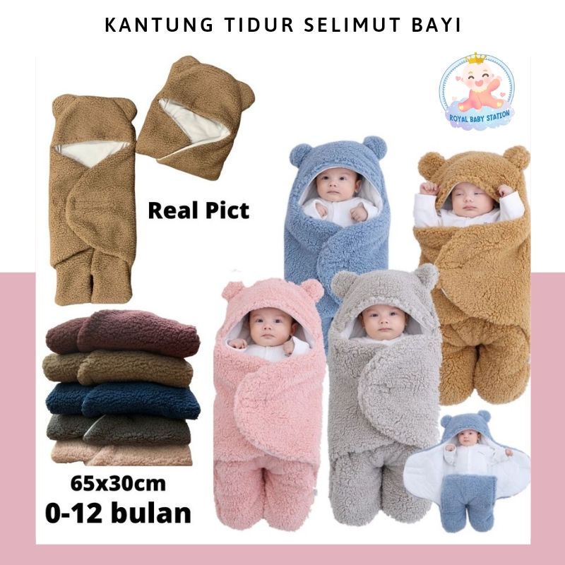 Real Pict Selimut Bedong Bayi Kantong Tidur Import 0-12bulan