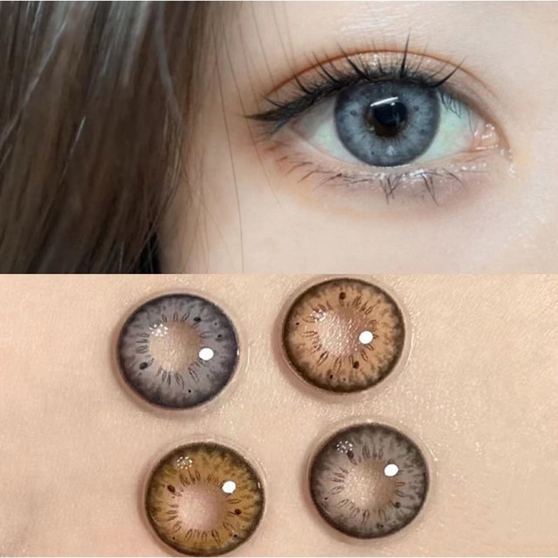 [✅COD &amp; READY STOCK ] Softlens Mata Normal Plano RUSSIA GIRL/ PATTAYA/ GALAXY Abu-abu Coklat Biru Exoticon Sepasang Lensa Kontak Warna Alami Korea Terlihat Natural Melembabkan Big Eye Lensa