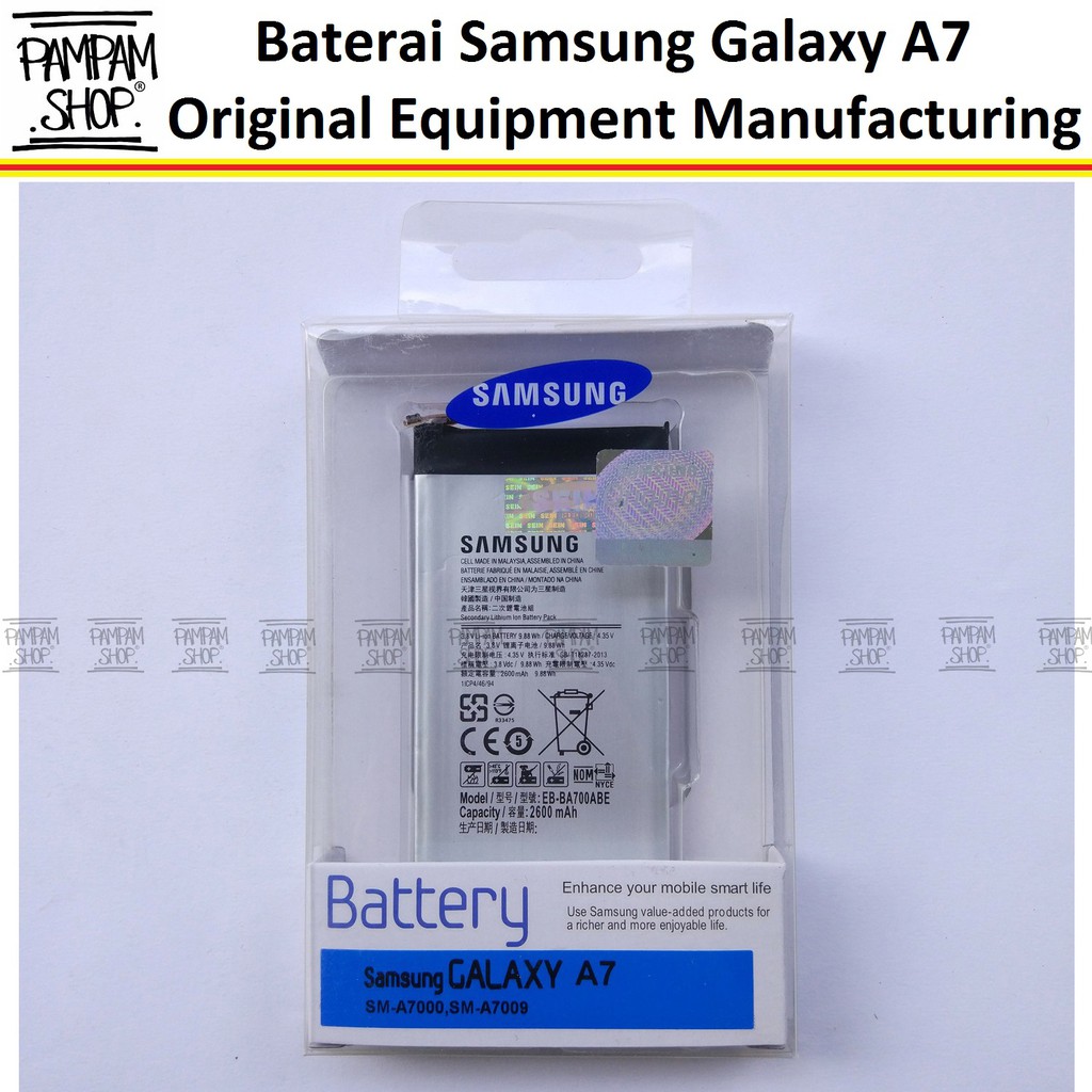 Baterai Handphone Samsung Galaxy A7 2015 A700 Original OEM 100% SEIN | Batre, Batai, Battery, HP A 7