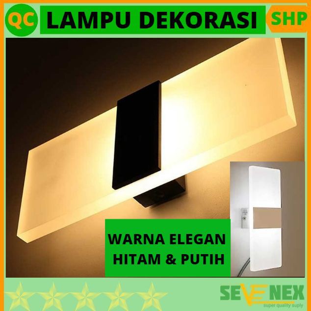 Lampu Hias Dekorasi Dinding LED Hias Kamar Kotak Tempel Dinding - Hitam