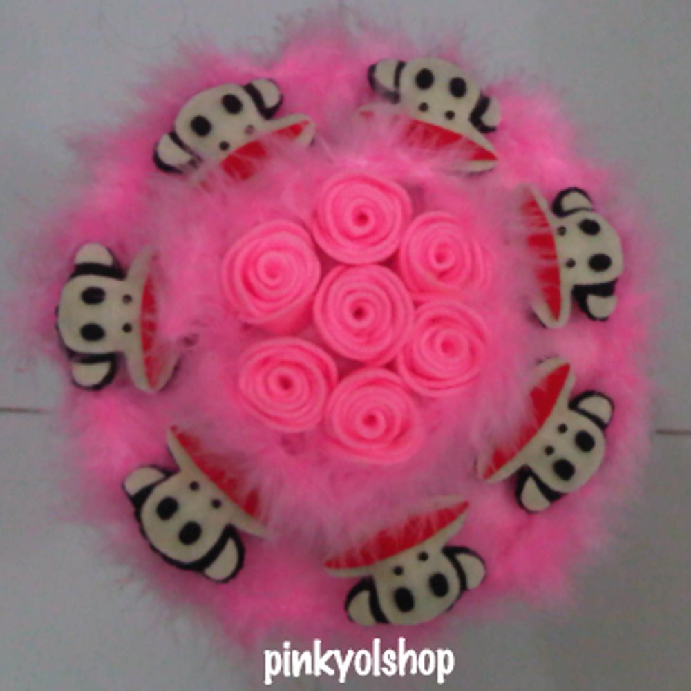 Diskon  Buket Boneka Paul and Frank Bunga Pink  Limited