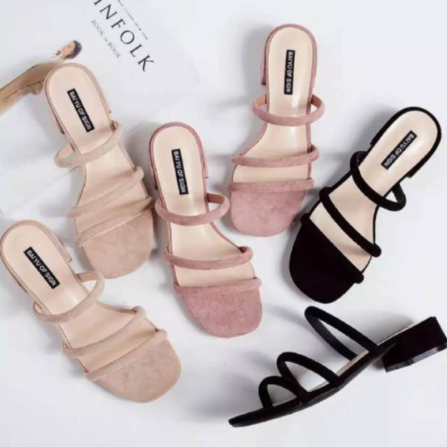 Sandal Wanita Hak 3cm Ban 3/Sandal Hak Wanita Sandal Hak Tali 3