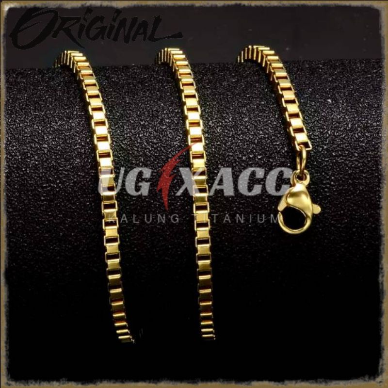 Kalung Titanium Anti Karat Pria Wanita Gold Emas Model Italy Kalung Monel Anti Karat Pria Wanita Cow