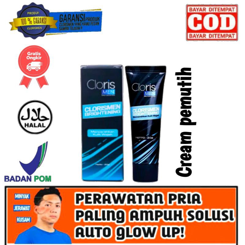 Clorismen Brightening Cream Pembersih Wajah Pria Kusam Clorismen Skincare Pria Sabun Perawatan pria