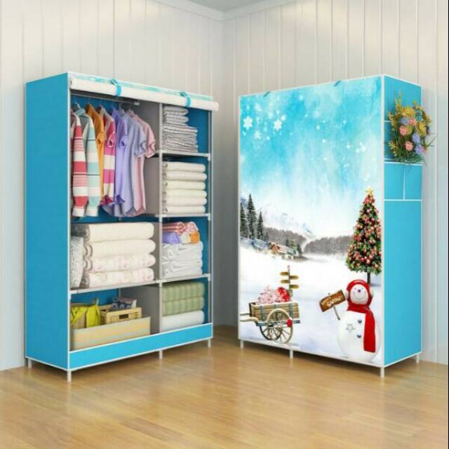 LEMARI PLASTIK PORTABEL/RAK BAJU PLASTIK BONGKAR PASANG