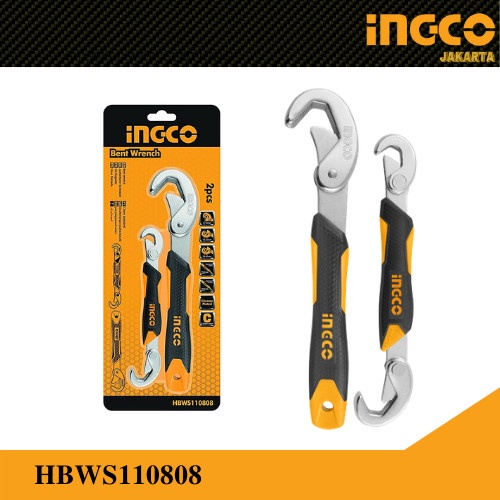 Kunci Universal set 2pcs / Adjustable Bent Wrench INGCO HBWS110808