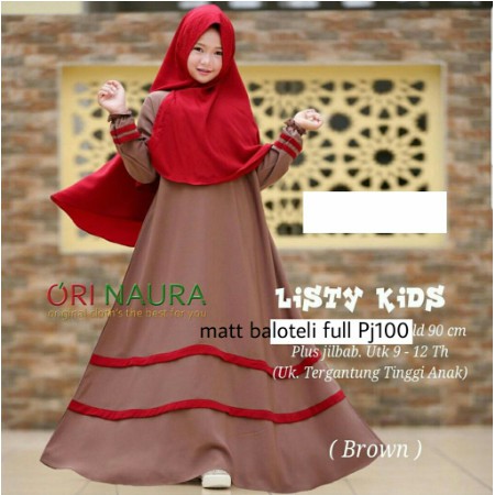 Baju MuslimTERBARU LEBARAN 2021 Anak Tanggung Abg  Umur 7-10 TH Little Pineapple Syari Listy Kid