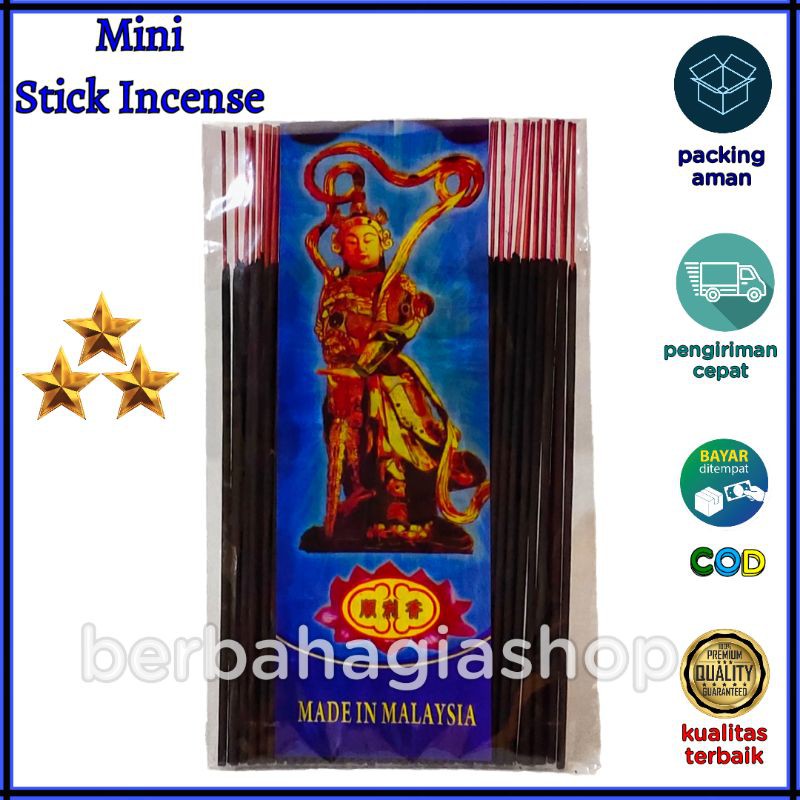 Hio Dupa Hitam Wangi Isi 68 Batang Mini Stick Incense Import Malaysia