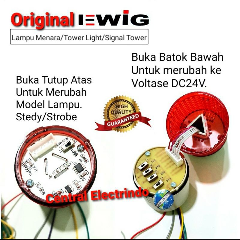 Tower Light/Signal Tower/Lampu Menara EWIG Multivolt&amp;Model TLE5-2U.