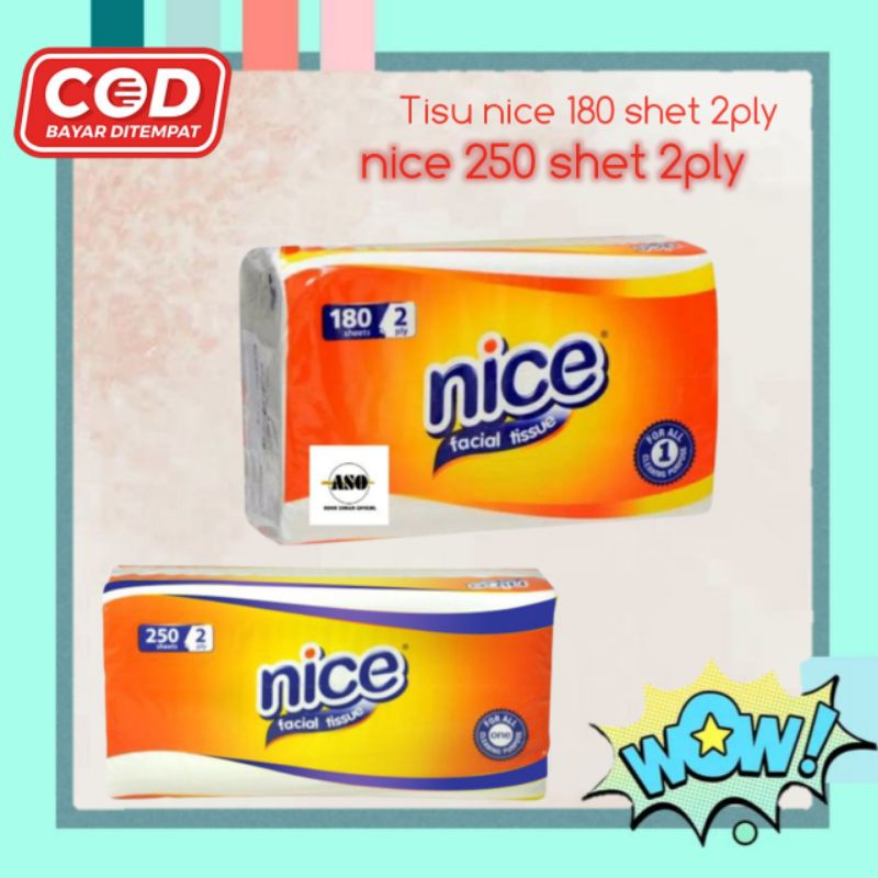 Tisu nice 250shet murah/tisu nice 180shet
