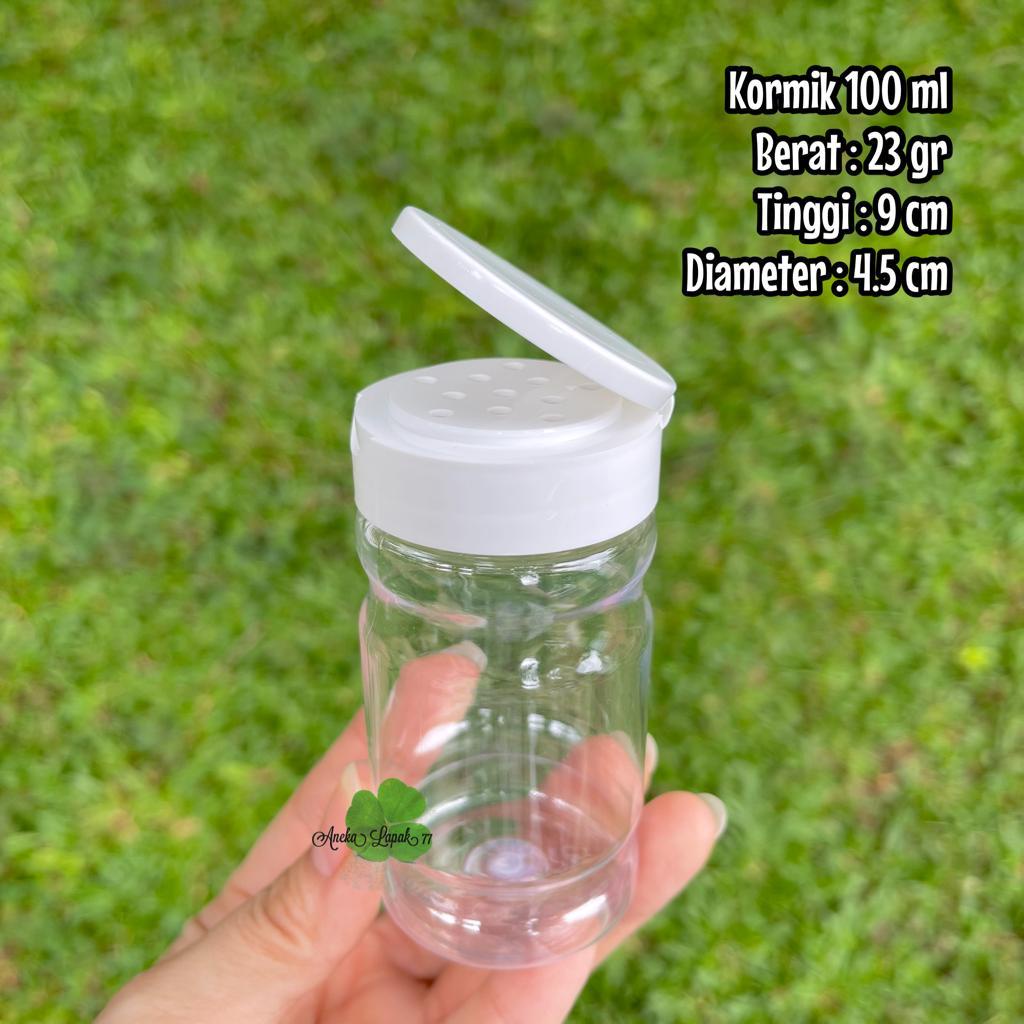 Botol toples KORMIK 100 ml botol lada bubuk botol plastik 100 ml