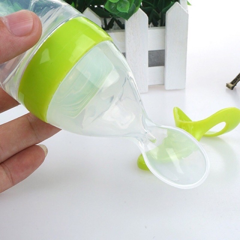 7.7 SENDOK MAKAN BAYI MPASI BOTOL / SILICONE BABY FEEDING BOTTLE SPOON 90ml