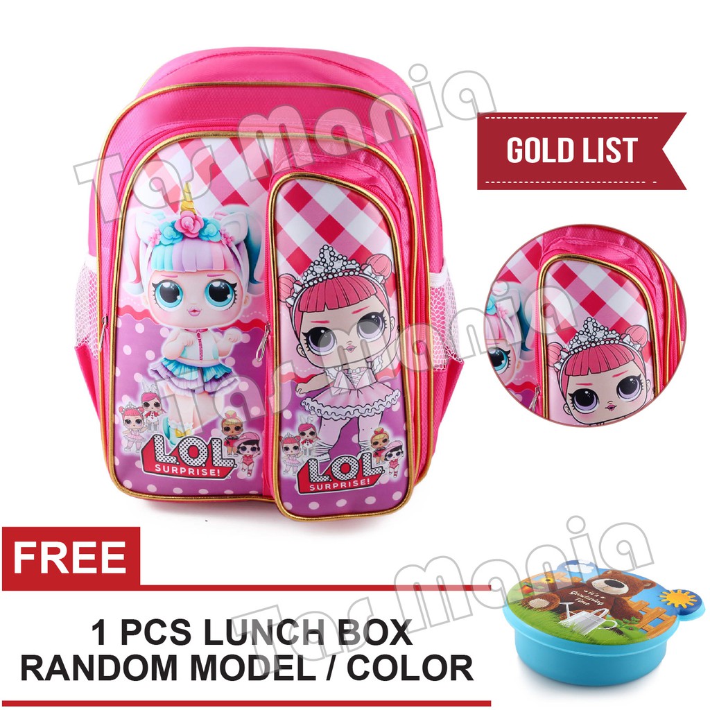 PTS -Ransel Sekolah Anak Perempuan Karakter - Dynamic Two .PT - PINK + FREE Lunch Box