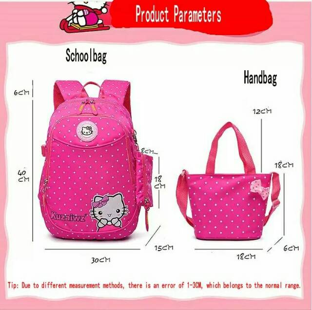 Tas ransel wanita sekolah cewek&amp;cowok/back pack sekolah saku laptop best selle  Hellokity Polka